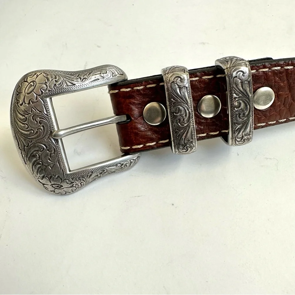 Vintage Bison Wild Bill Belt in Brown Peanut 42